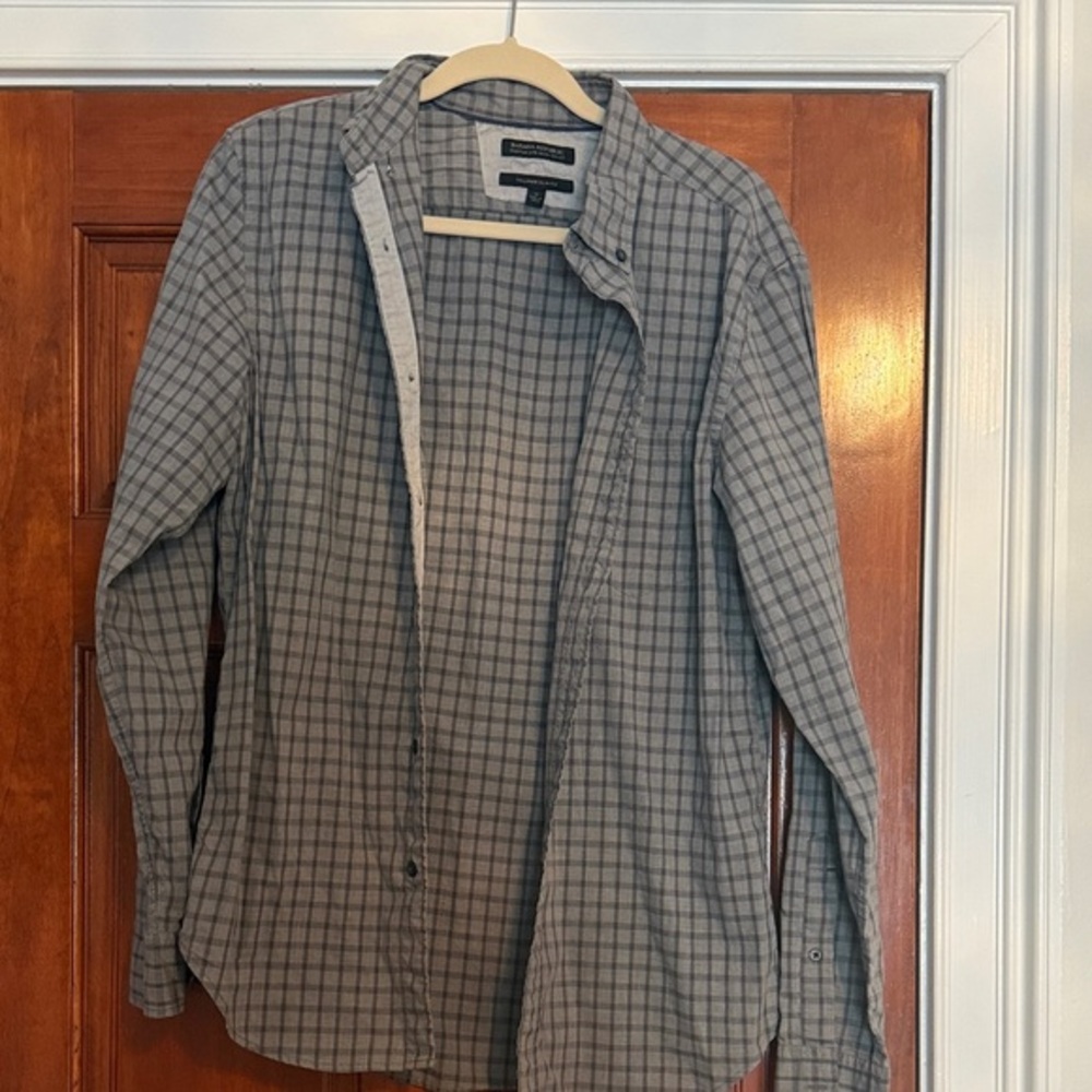Banana Republic Men's Gray Checkered Shirt Jacket